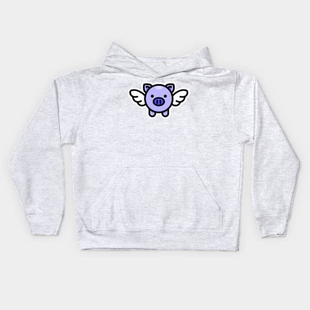 When Pigs Fly: Blue Kids Hoodie by Red Wolf